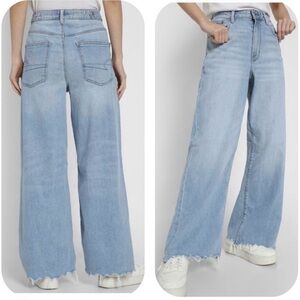 American Eagle Outfitters Women’s Light Wash Dreamy Drape Wide Leg Jeans